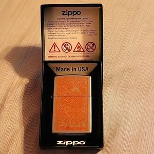 BRAND NEW!~Orange Paisley Custom Zippo Lighter